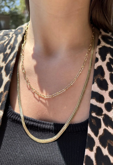 VIP Hasır Örgü Zincir Kolye 60 cm 14K