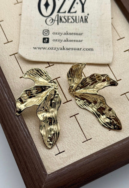 Desenli 3 Yaprak Model Küpe