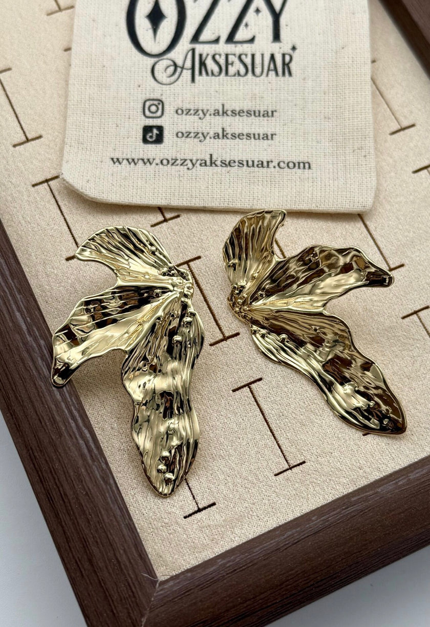 Desenli 3 Yaprak Model Küpe