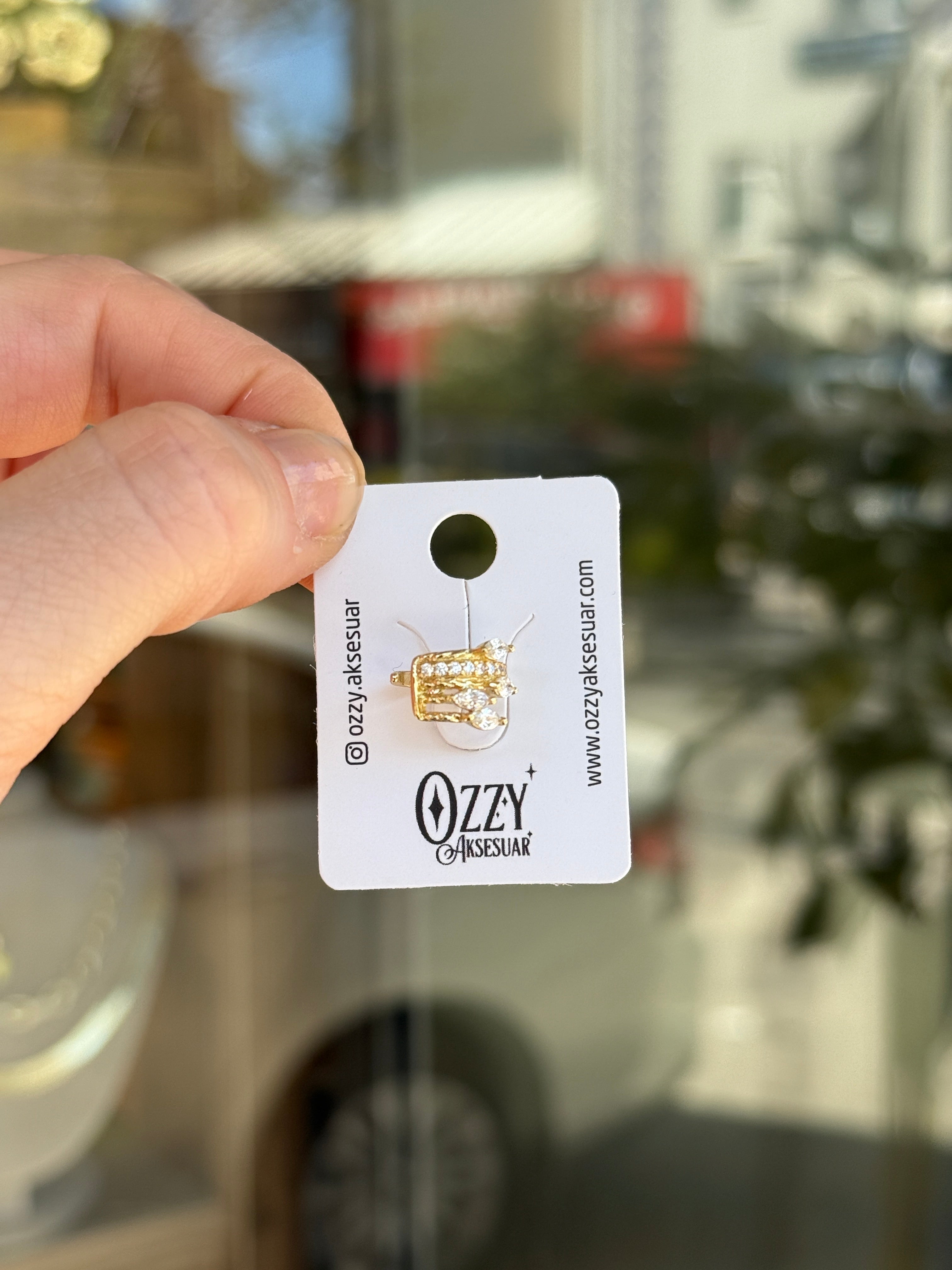 VIP Damla Taş İşlemeli Earcuff Kıkırdak Küpe