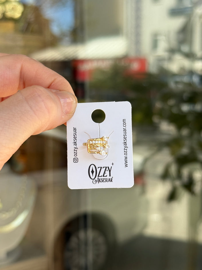 VIP Damla Taş İşlemeli Earcuff Kıkırdak Küpe