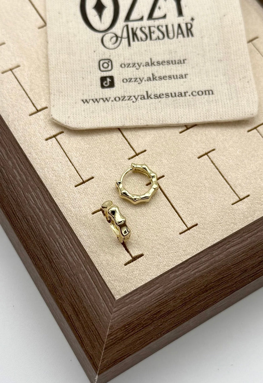 VIP Eklem Modelli Küçük Halka Küpe 14K