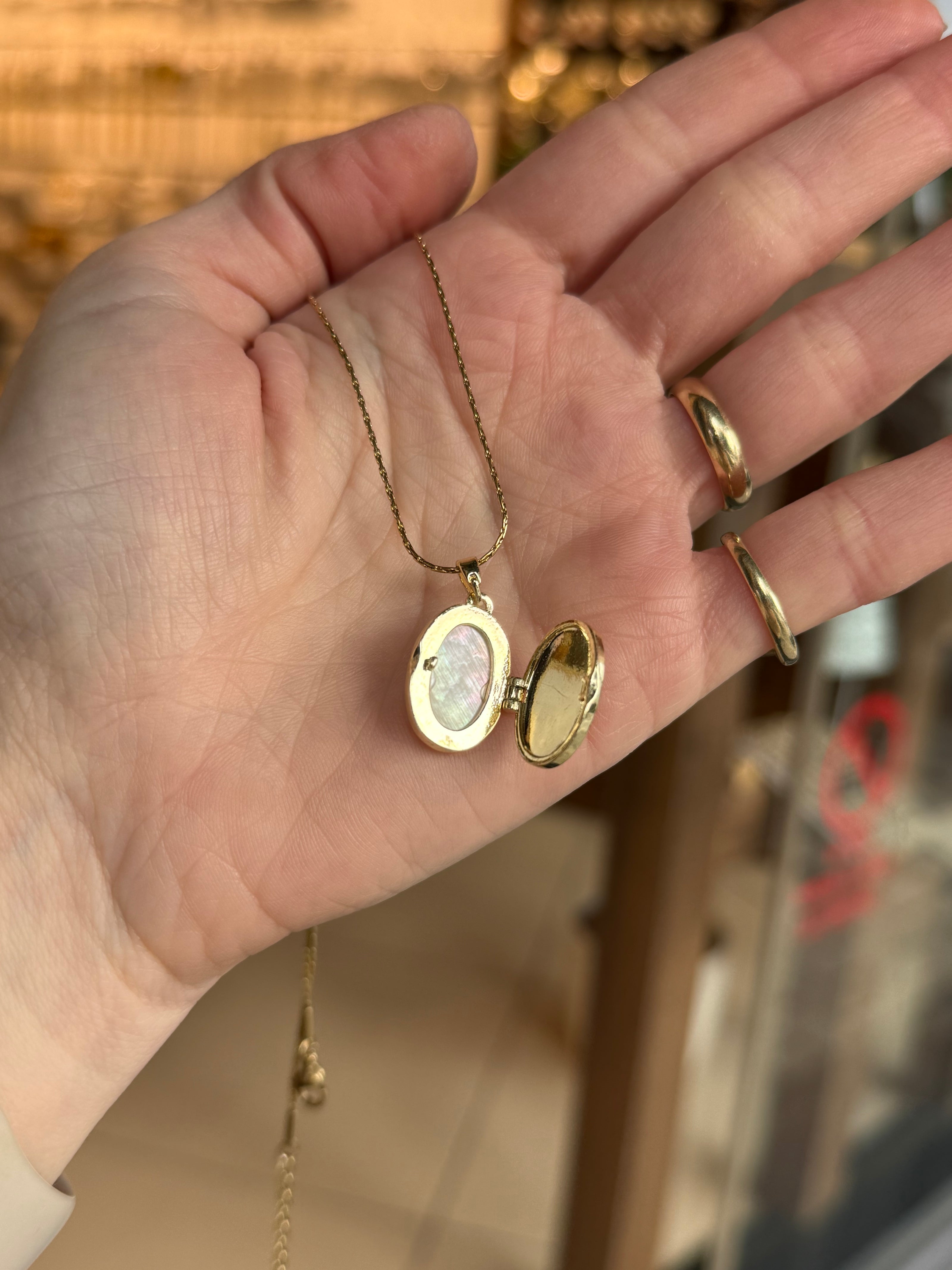 Sedef Açılabilir Kapaklı Çelık Kolye