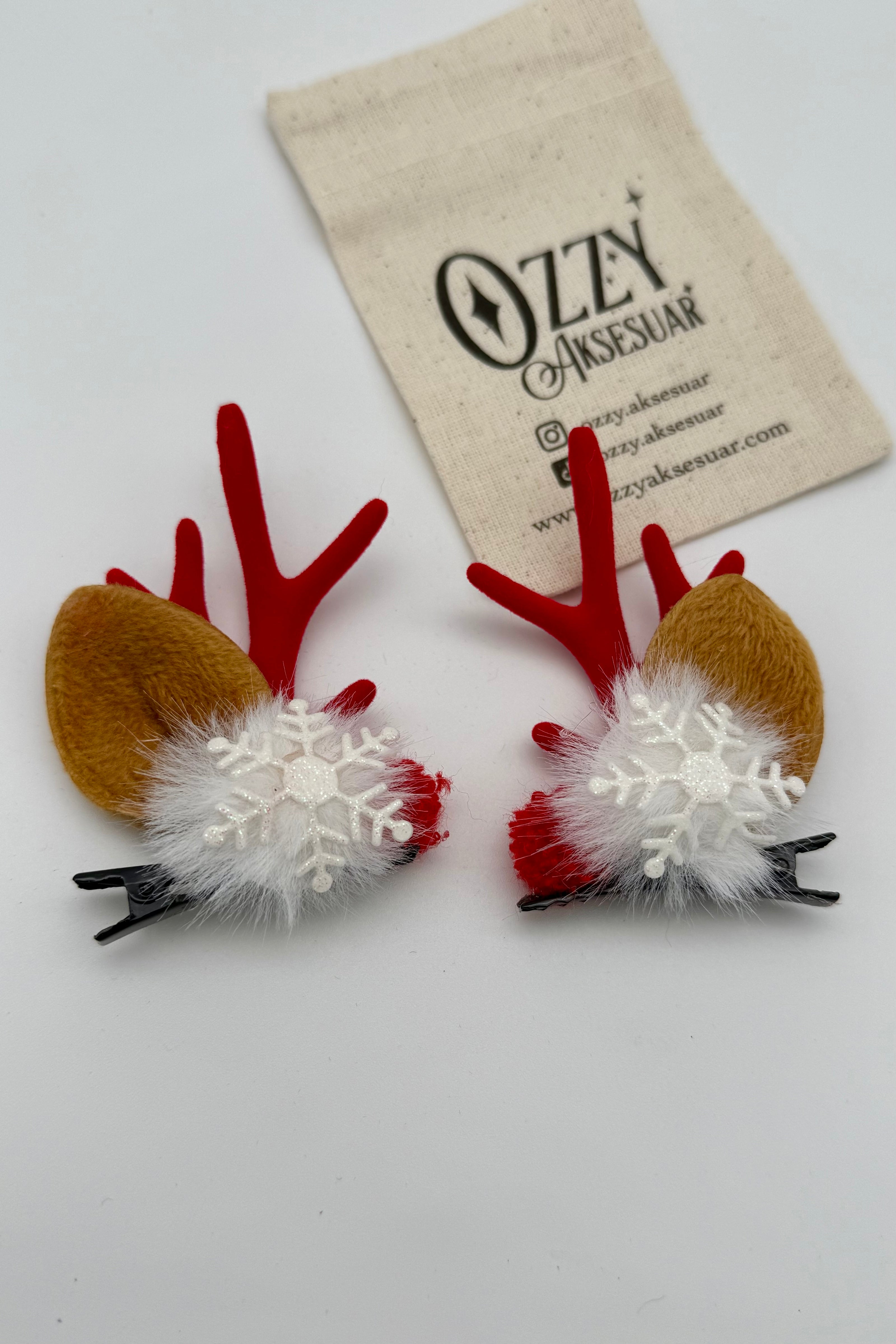 Yılbaşı Figürlü Çift Pens Toka Kar Tanesi Model