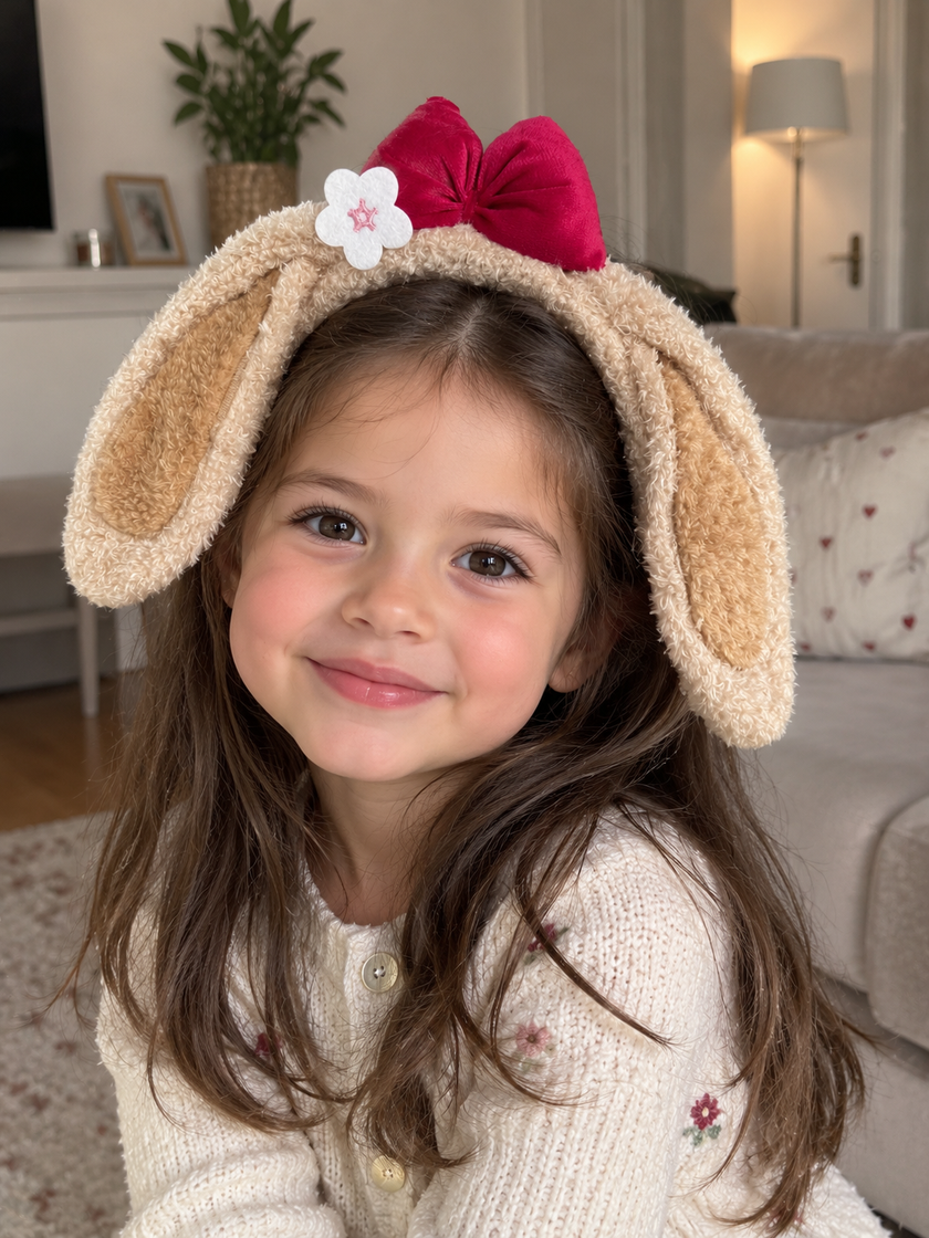 Peluş Tavşan Kulaklı Taç Toka