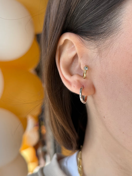 VIP Sade İnce Halka Küpe Gümüş Renk