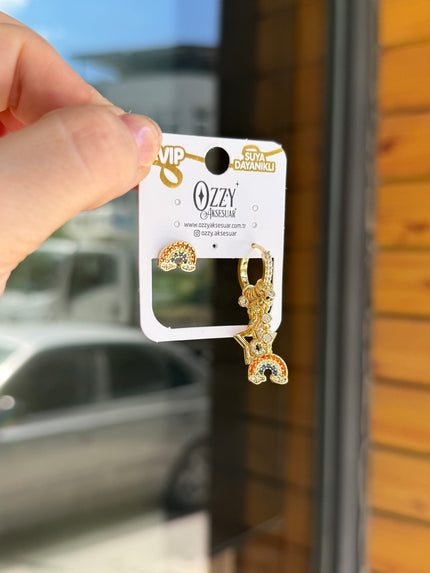 VIP Charmlı Gökkuşağı Küpe