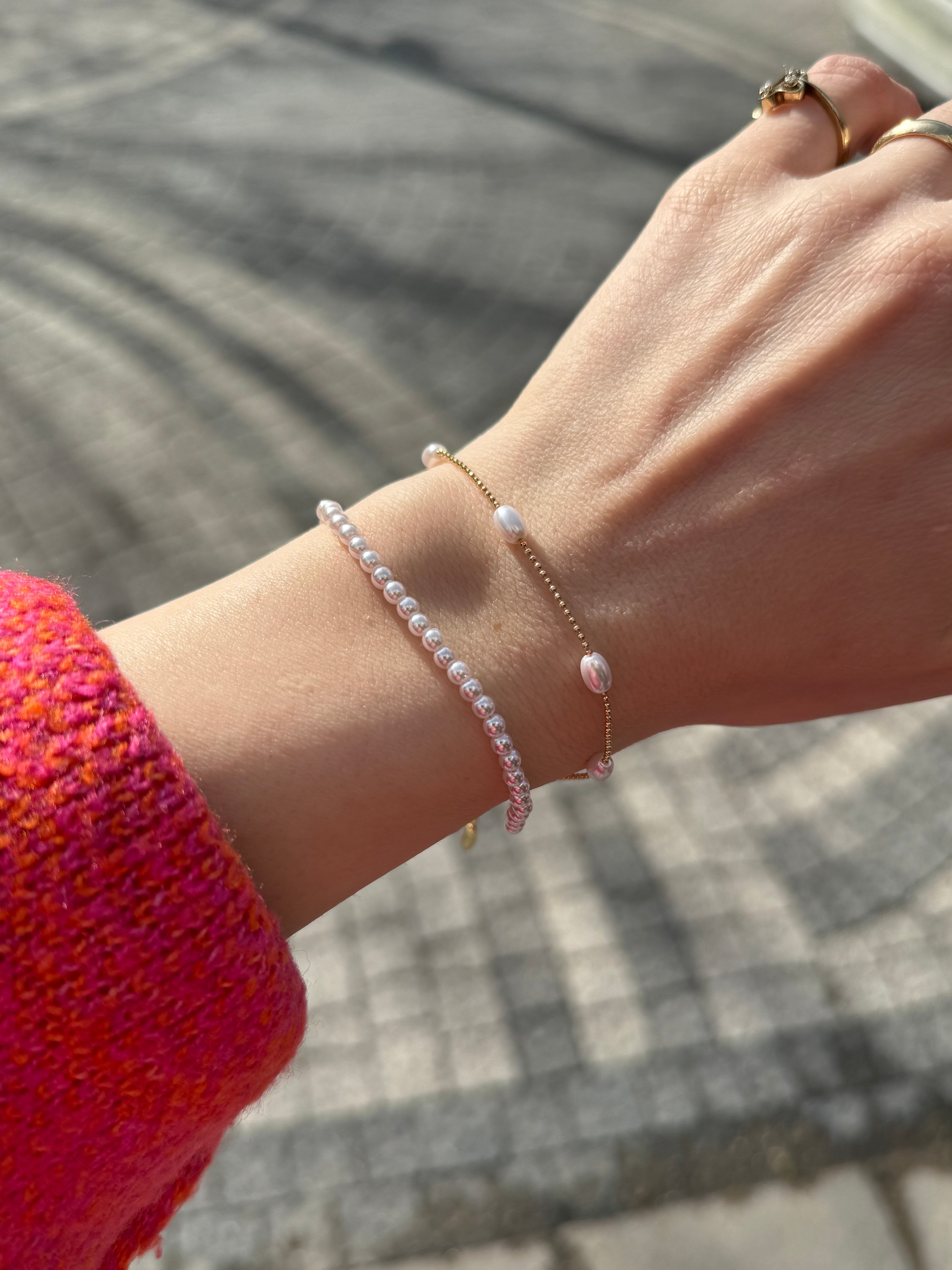 VIP Çift Sıra İncili Bileklik 16 + 4 cm