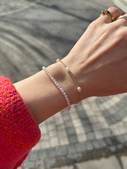 VIP Çift Sıra İncili Bileklik 16 + 4 cm