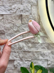 Pembe Gonca Gül Model Topuz Çubuk Toka Pembe