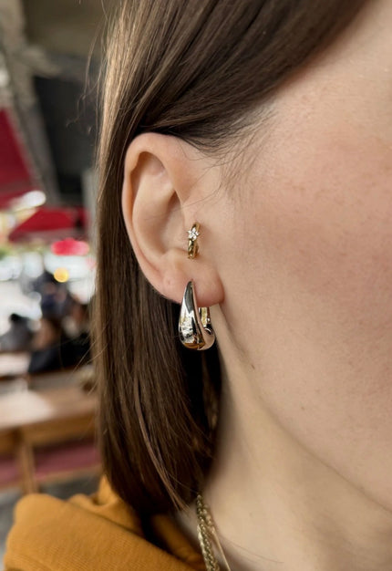 VIP Damla Model Halka Küpe Gümüş Renk