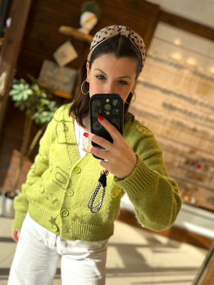 Puantiyeli Örgü Model Yumuşak Taç Toka