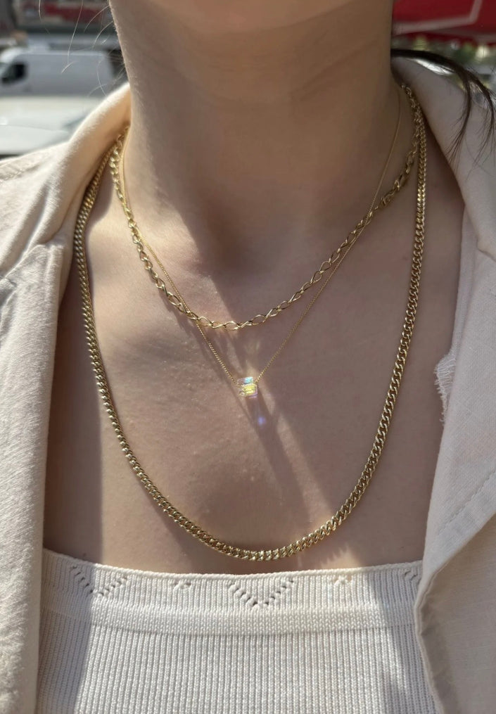 VIP Kristal Svrski Taş Uçlu Kolye 14K