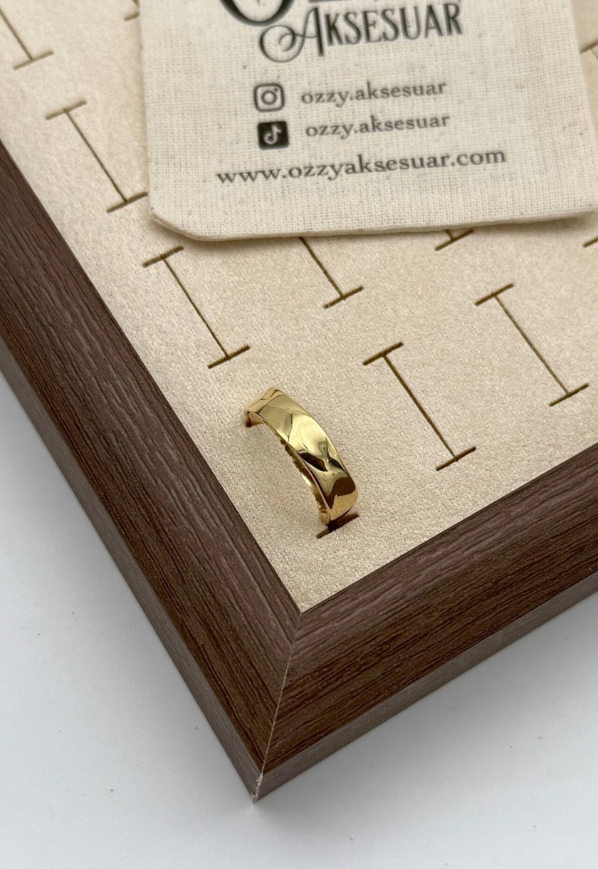 Ezme Modelli Ayarlanabilir Sade Yüzük