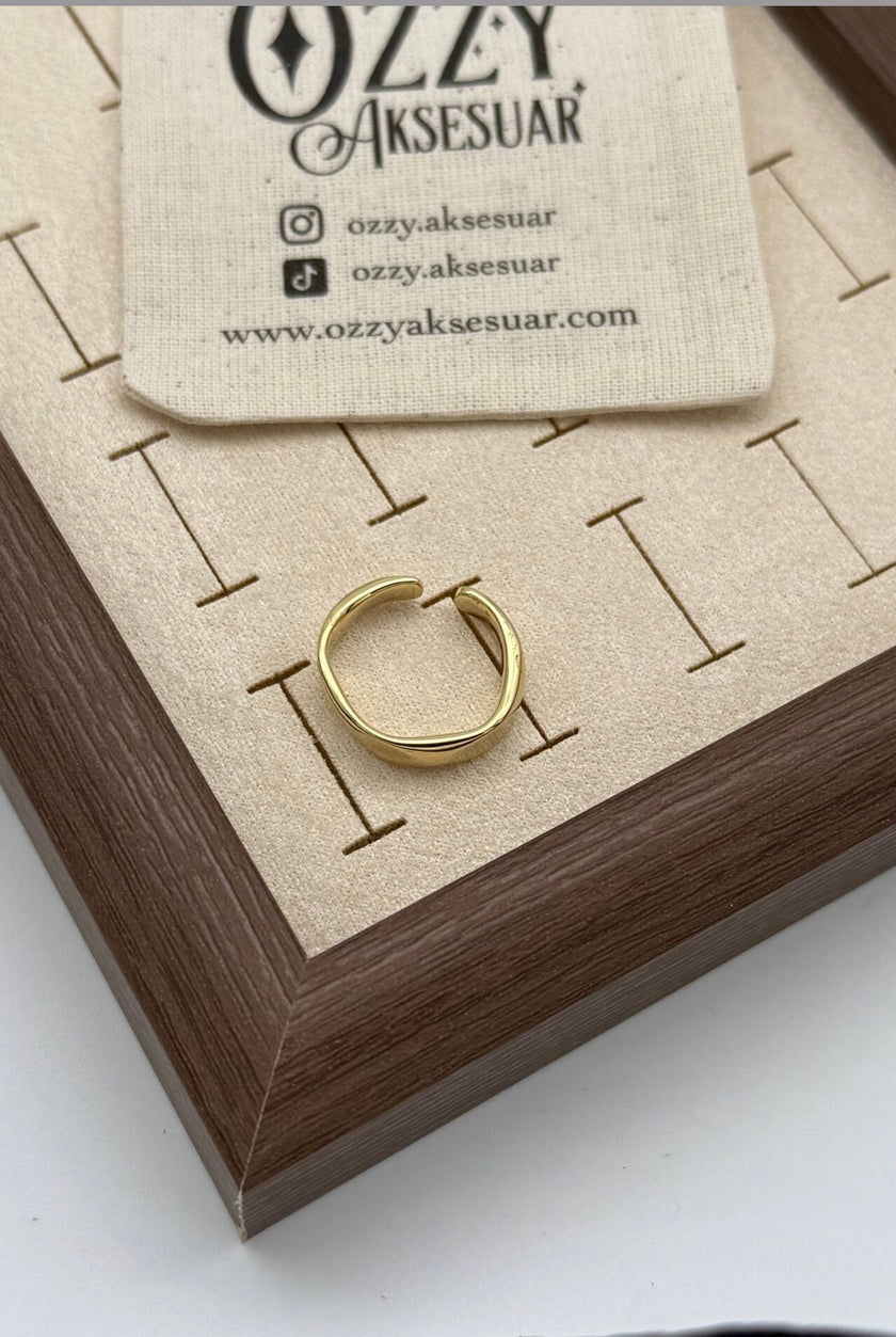 Ezme Modelli Ayarlanabilir Sade Yüzük