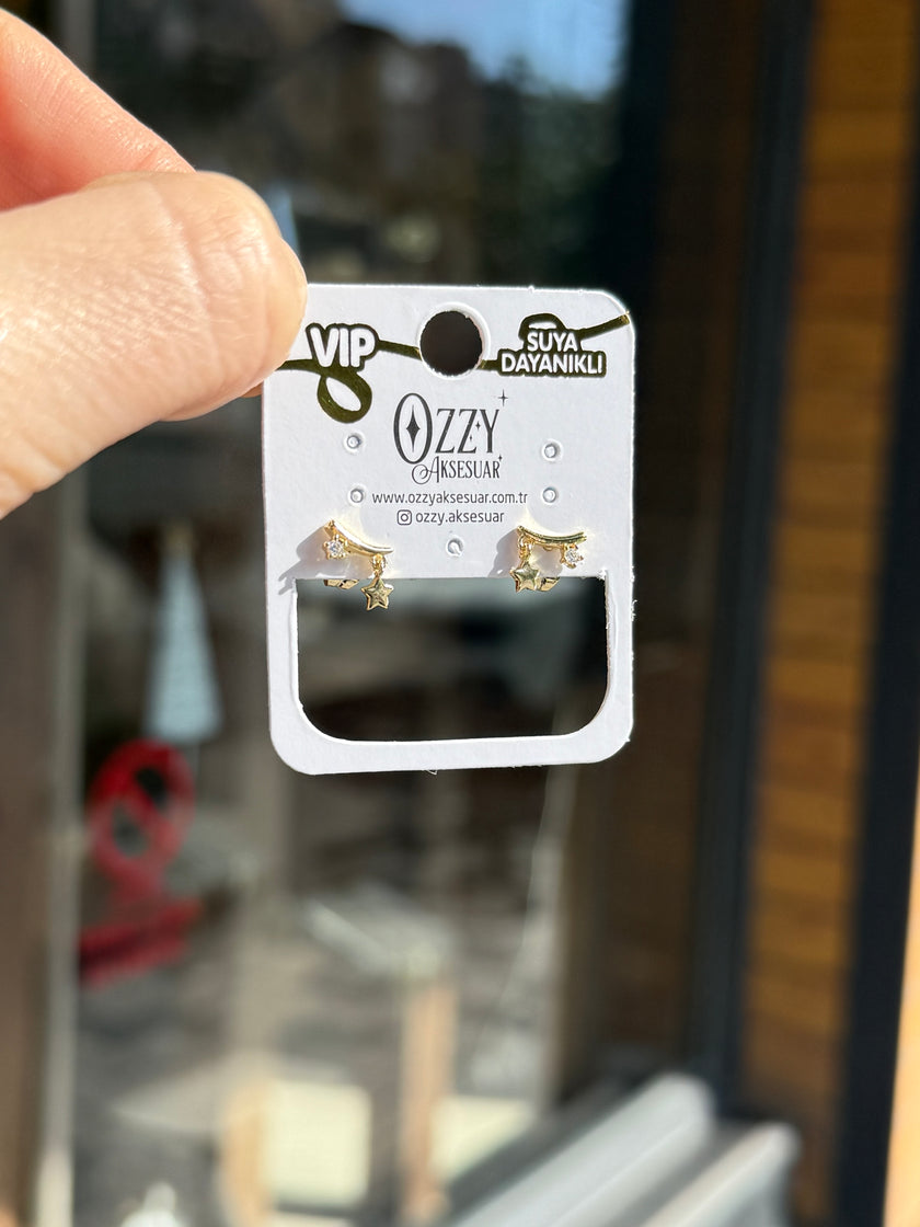 VIP Yıldız Sallantılı Minimal Küpe