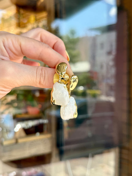 VIP Premium Seri Sallantılı Model Gerçek Sedefli Küpe