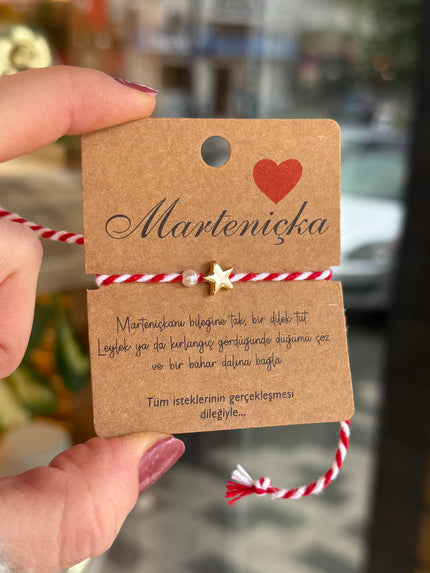 Marteniçka Mart İpi Bileklik Yıldız