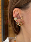 Gömme Taşlı Zigzag Model Earcuff Kıkırdak Küpe 1 Adet