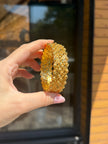 Altın Kaplama Top Detay Kelepçe Bileklik 60 mm 24K Renk
