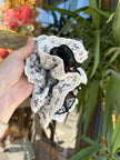 Çiçek İşlemeli Fisto Katlı Simit Toka Siyah