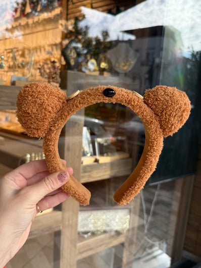 Düğme Gözlü Peluş Ayıcık Kulak Taç Toka
