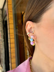VIP Soft Renk Mine Bombeli Yarım Halka Küpe