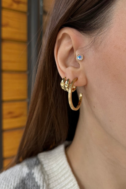 VIP Kumlamalı Yarım Halka Küpe