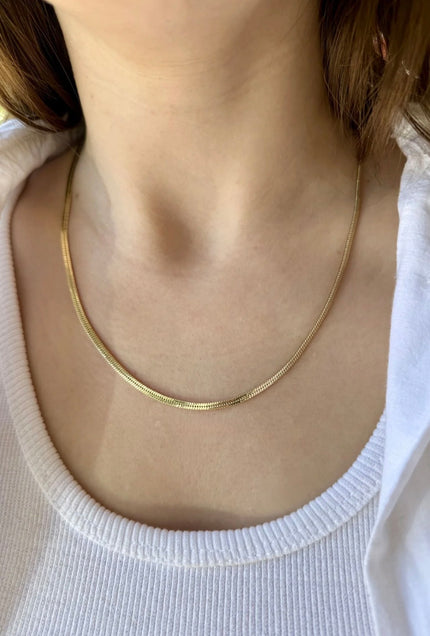 VIP Yılan Sırtı Zincir Kolye 50 cm 14K