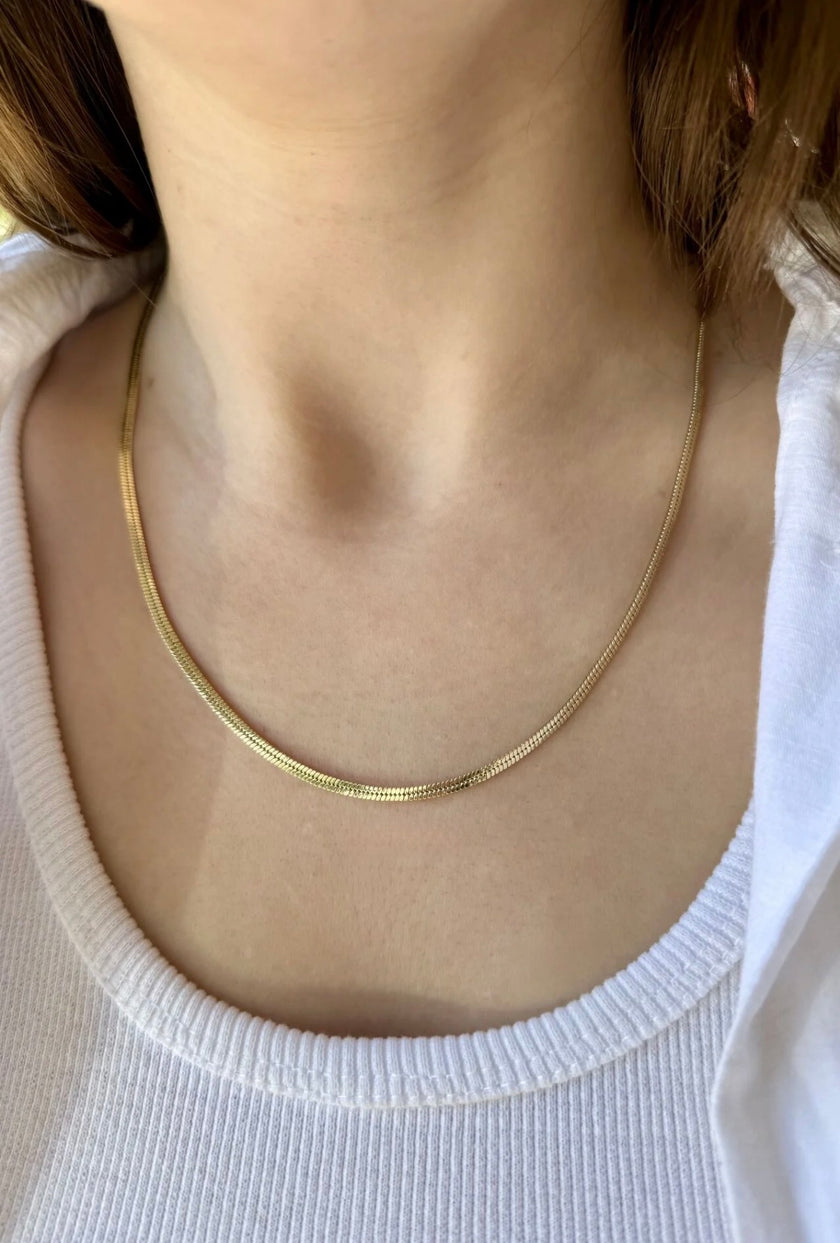 VIP Yılan Sırtı Zincir Kolye 50 cm 14K