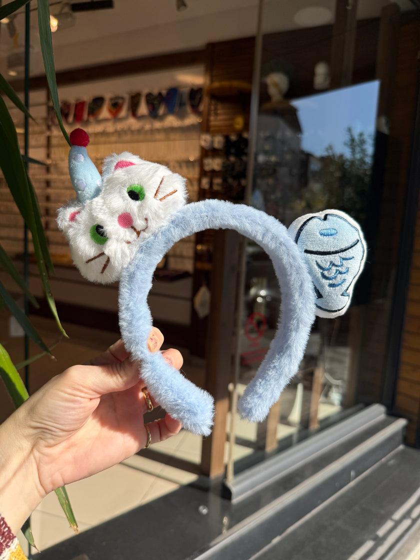 Peluş Balıkla Kedi Taç Toka - görsel 2