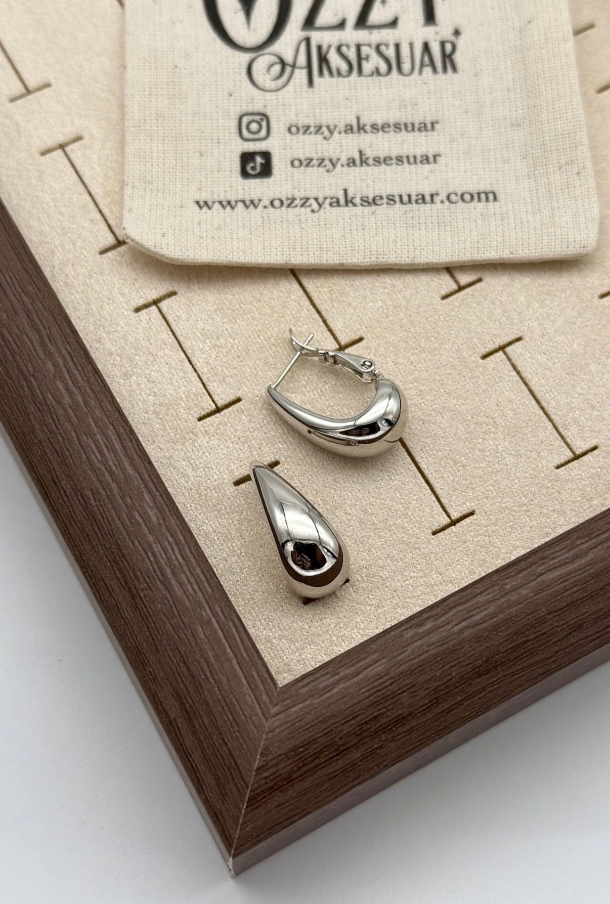 VIP Damla Model Halka Küpe Gümüş Renk