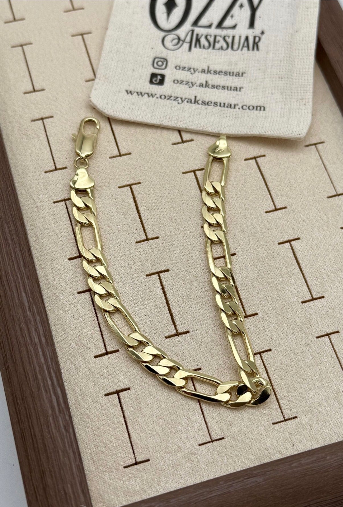 VIP Kalın Figaro Bileklik 20 cm 14K