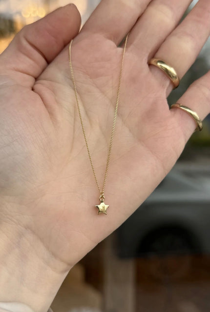 VIP Minimal Yıldız Uçlu Kolye 45cm 14K