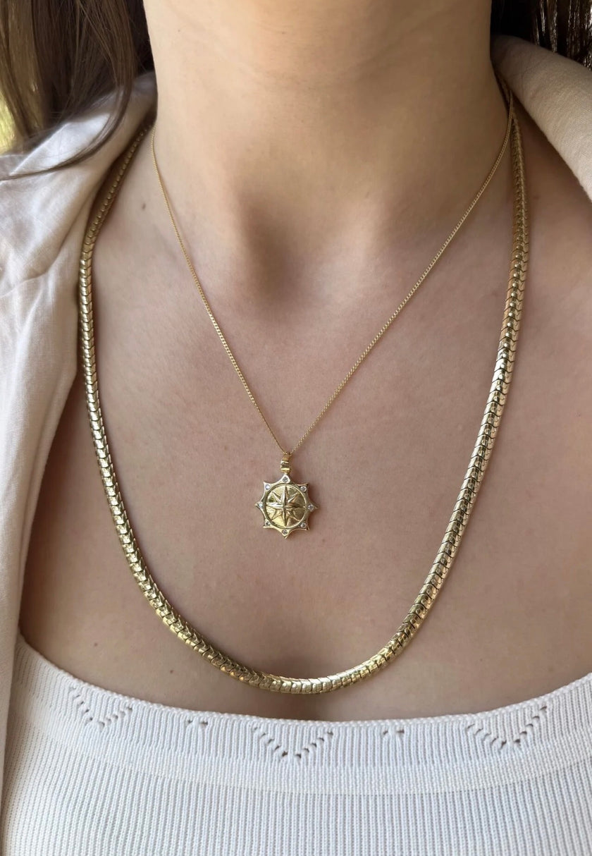 VIP Balık Sırtı Örgü Zincir Kolye 14K 60 cm