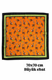 Büyük Boy Kare Fular Toka Lemur Model 70 x 70 cm