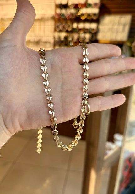 VIP Sıra Yaprak Zincir Kolye 50 cm 14K