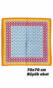 Büyük Boy Kare Fular Toka Petek Desenli 70 x70 cm