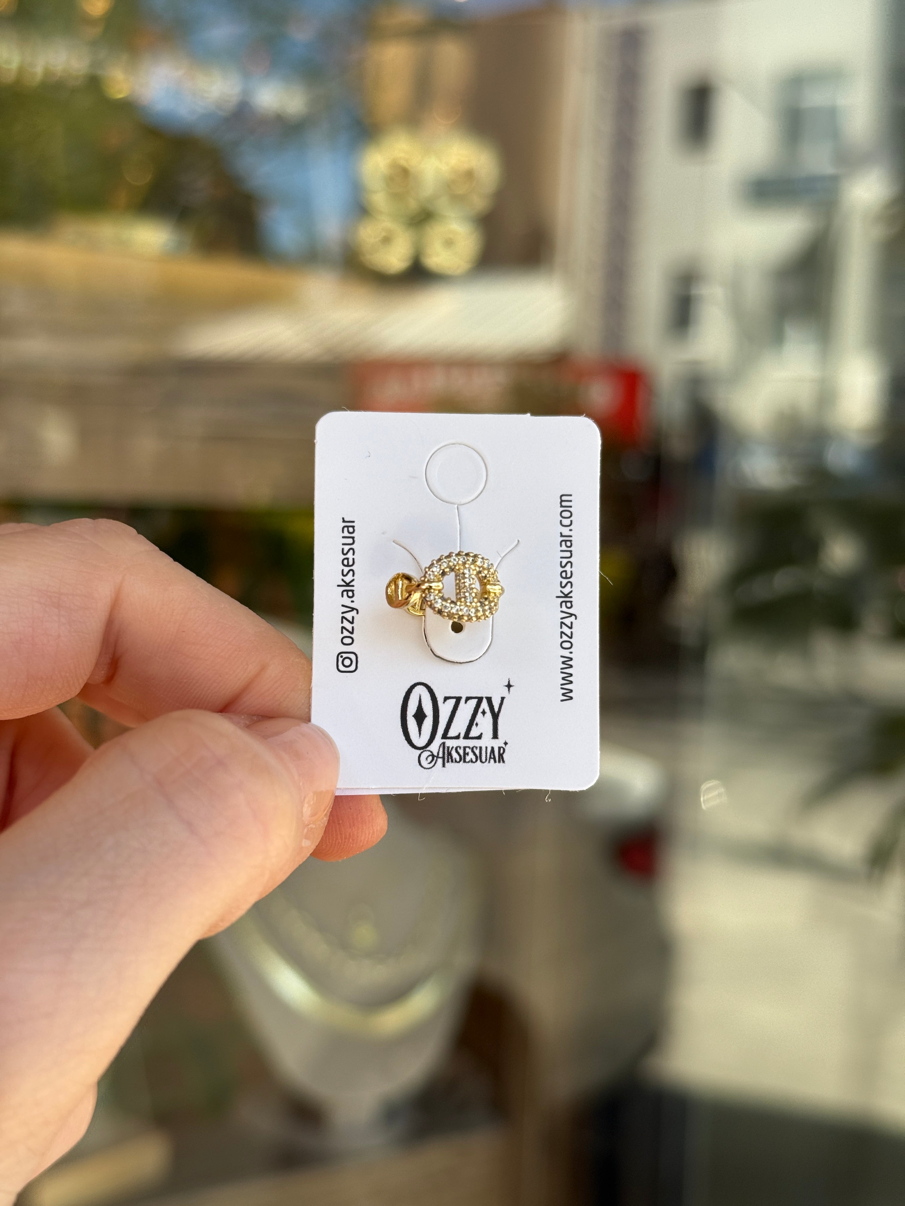 Gömme Taşlı Oval Model Earcuff Kıkırdak Küpe