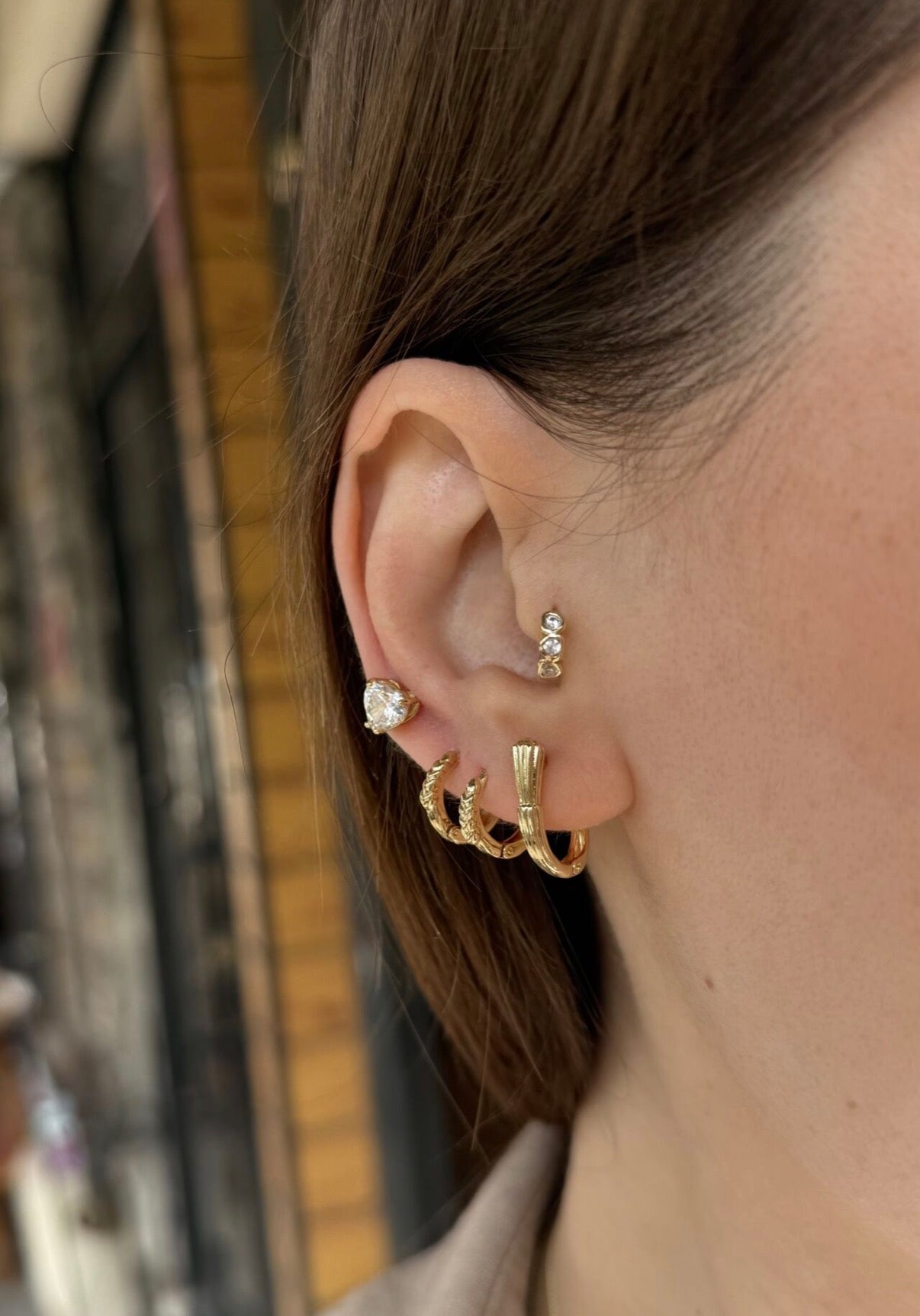 VIP Başak Model Küçük Halka Küpe 14K