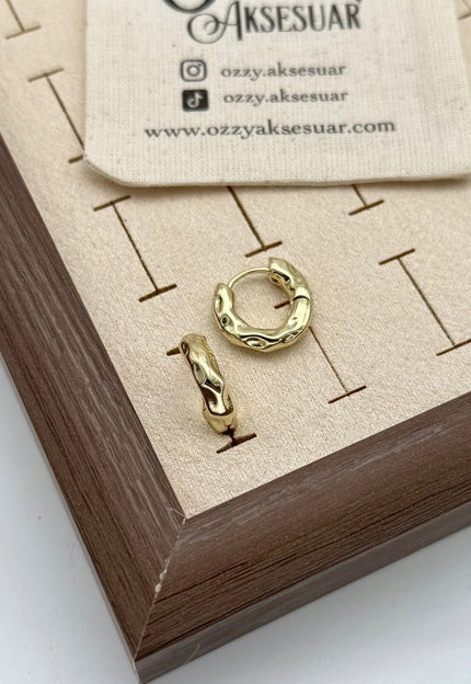 VIP Ezmeli Halka Küpe 14K