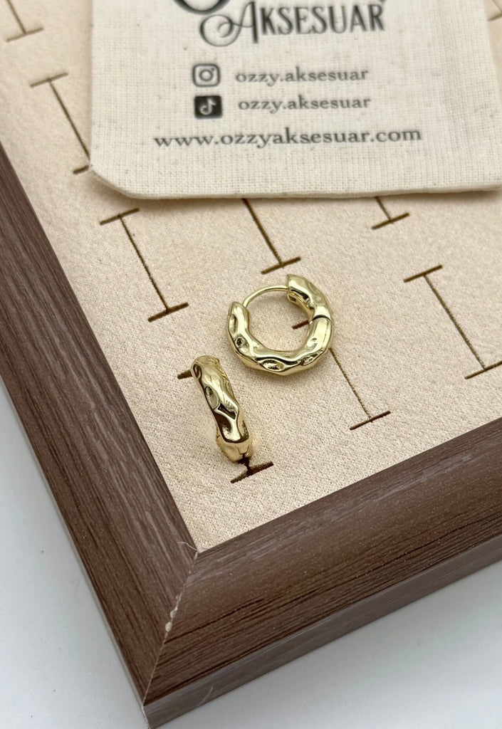 VIP Ezmeli Halka Küpe 14K