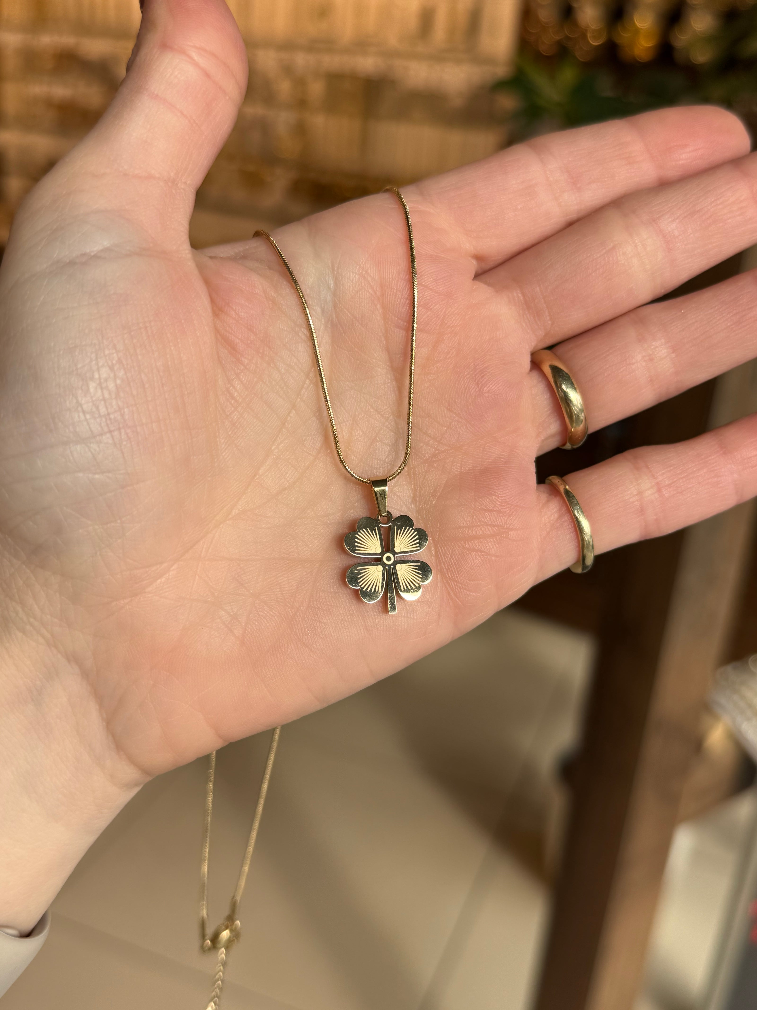 Yonca Uçlu Çelik Kolye