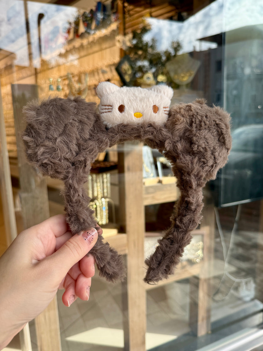 Peluş Kulaklı Kitty Taç Toka