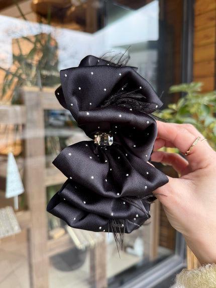 Ortası Kristal Taşlı Katlı Dolgun Mandal Toka