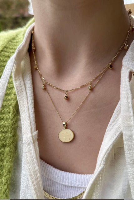 VIP Sıra Küp Sallantılı Zincir Kolye 35 + 10 cm 14K