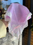 Dantel Kenarlı Yarım Bandana Kız Çocuk Taç Toka Pembe