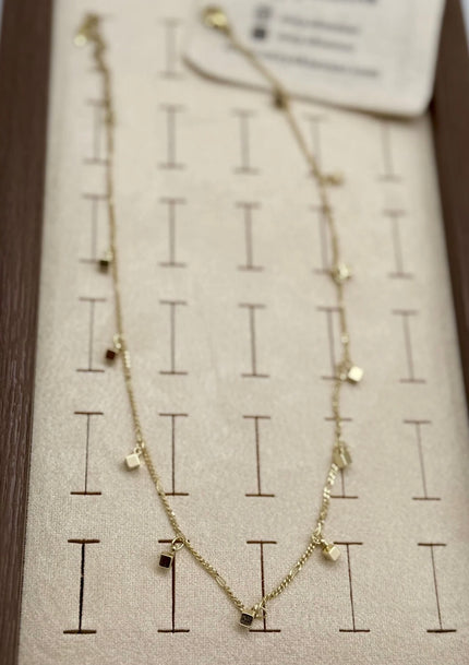 VIP Sıra Küp Sallantılı Zincir Kolye 35 + 10 cm 14K