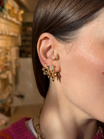 VIP 3'lü Set Küpe Taşlı 3 Boyutlu Yıldız