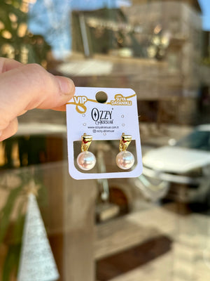 VIP Top İncili Kıvrım Halka Küpe